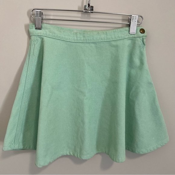 American Apparel Corduroy Mini Circle Skirt Turquoise - Picture 5 of 13